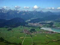 Blick nach Füssen und Tannheimer Alpen
